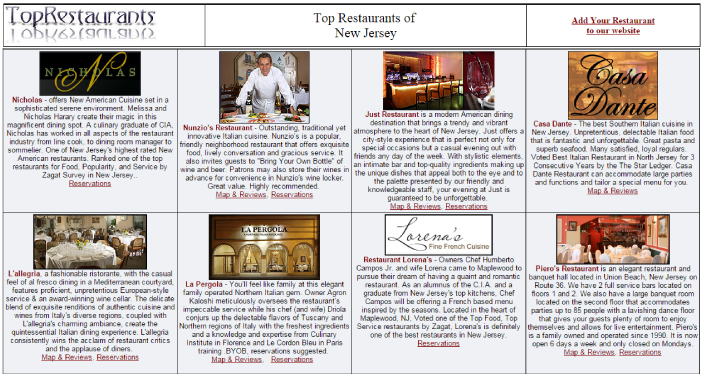 La Pergola on the list of Top Restaurants in New Jersey!!!